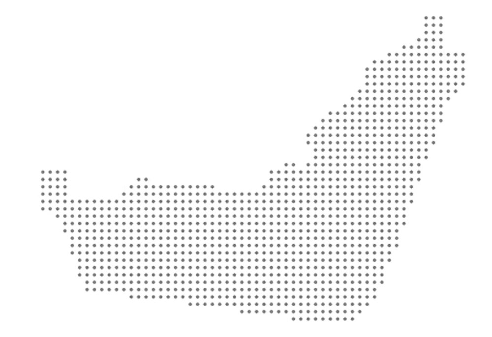 Dotted map of UAE